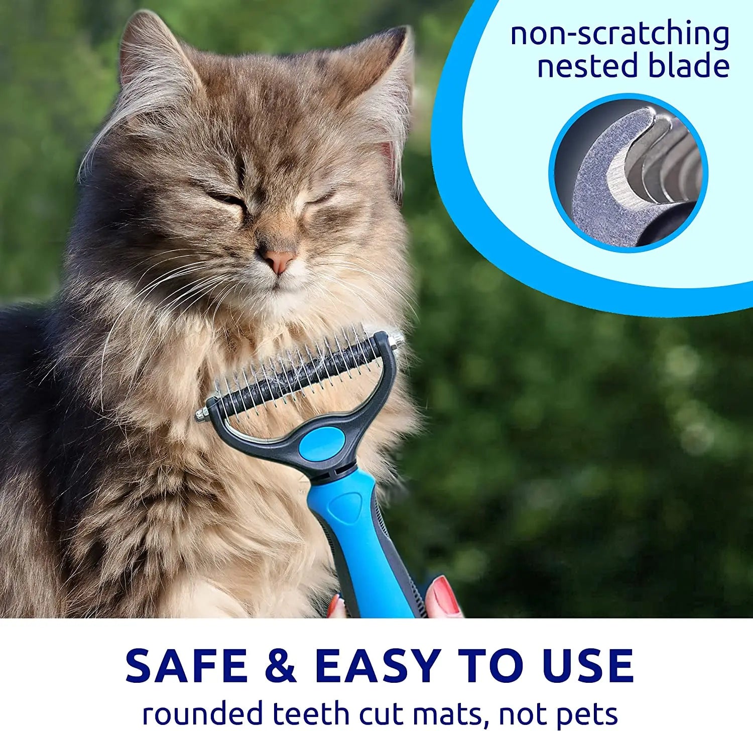 Brosse de démêlage double face pour animaux de compagnie, râteau sous-poil pour chiens et chats, peigne de perte et outil de démêlage pour le toilettage, extra large