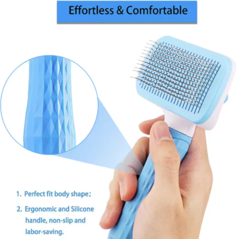 Peigne pour chien, brosse d'épilation pour animaux de compagnie, peigne spécial pour chats et chiens, Massage de beauté, aiguille autonettoyante, fournitures pour animaux de compagnie