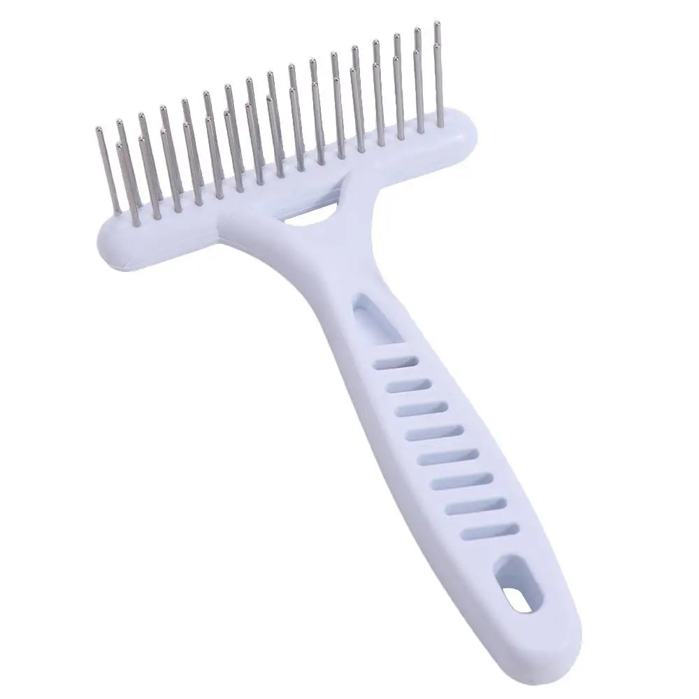 Peigne à double rangée pour chien en acier inoxydable blanc, peigne à aiguilles pour chien, pour éliminer les poils et la fourrure des chiens, chiots et chats
