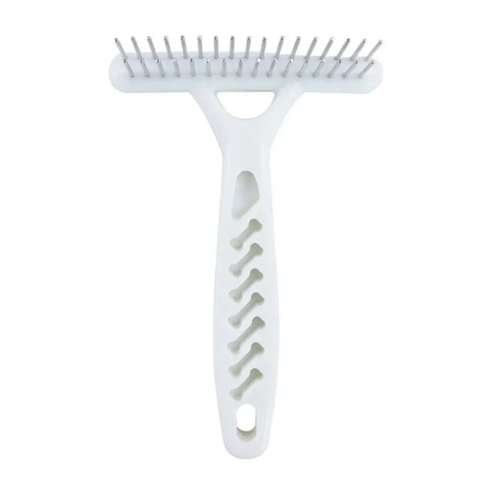 Peigne à double rangée pour chien en acier inoxydable blanc, peigne à aiguilles pour chien, pour éliminer les poils et la fourrure des chiens, chiots et chats